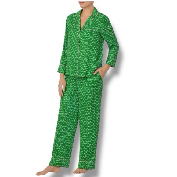 kate spade Other - Kate Spade Charming Allover Print Green Pajama Set Elastic Waist Women Size M/M